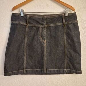 Bisou Bisou Stretch Jean Mini Skirt Denim Sexy Feminine Flirty Flattering Summer